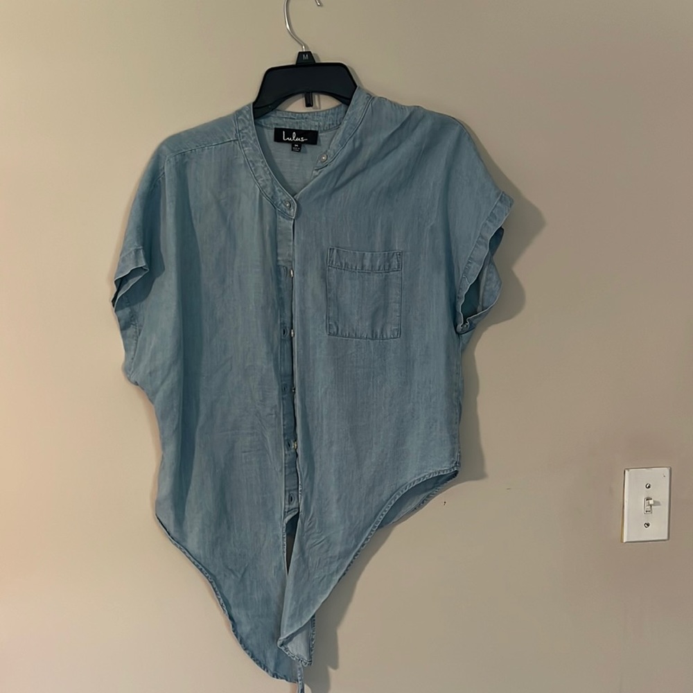 Lulus Denim Tie Shirt